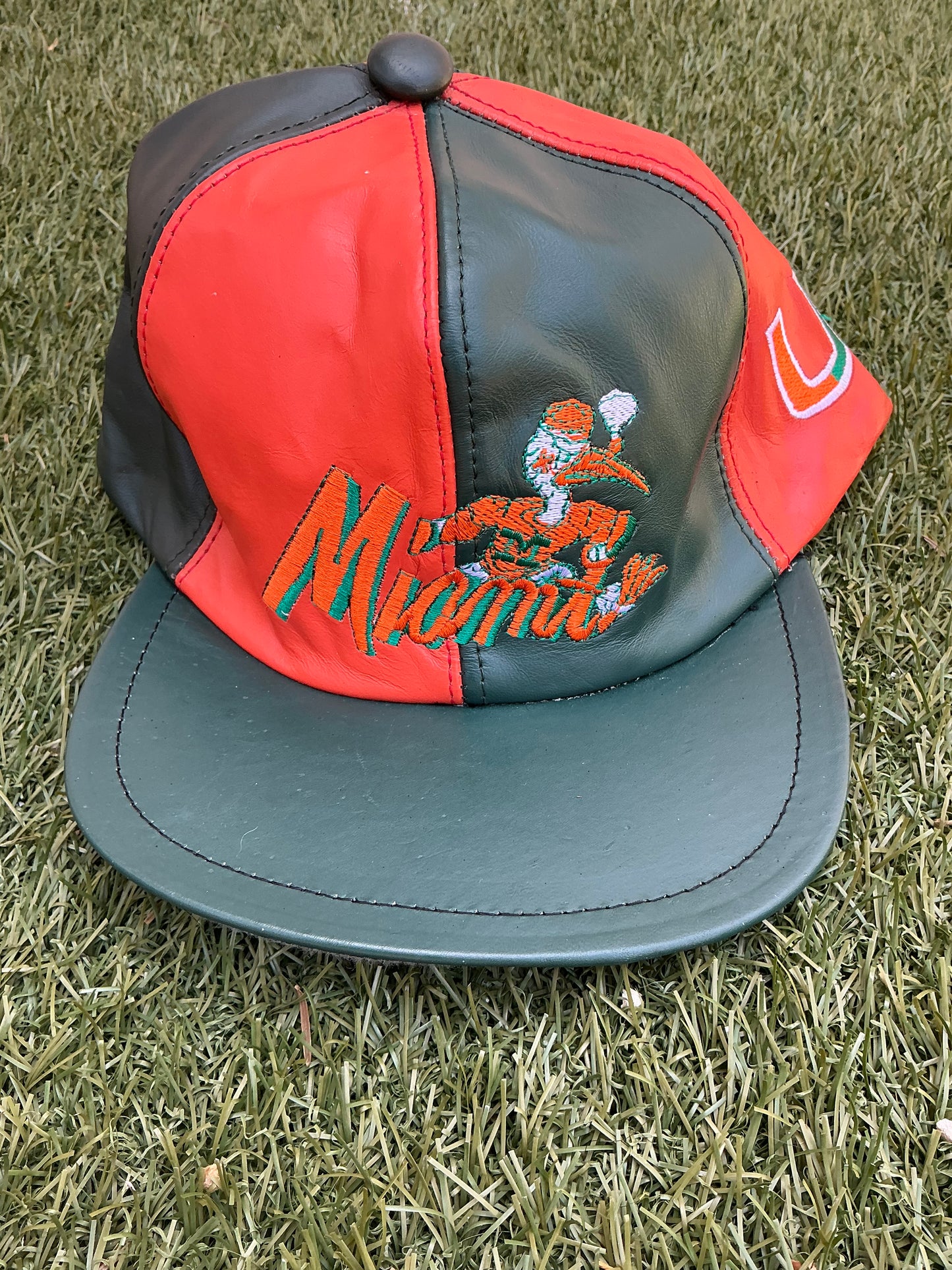 Leather Pinwheel Hat - Snapback