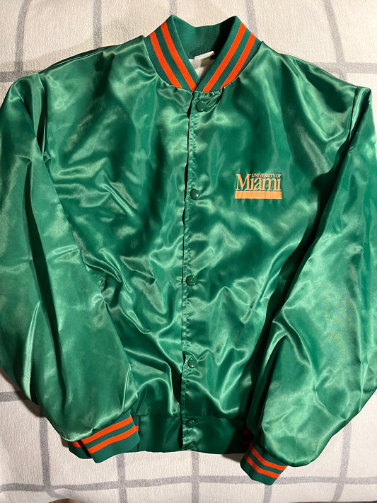 Collegiate Satin Button-Up Bomber (M)